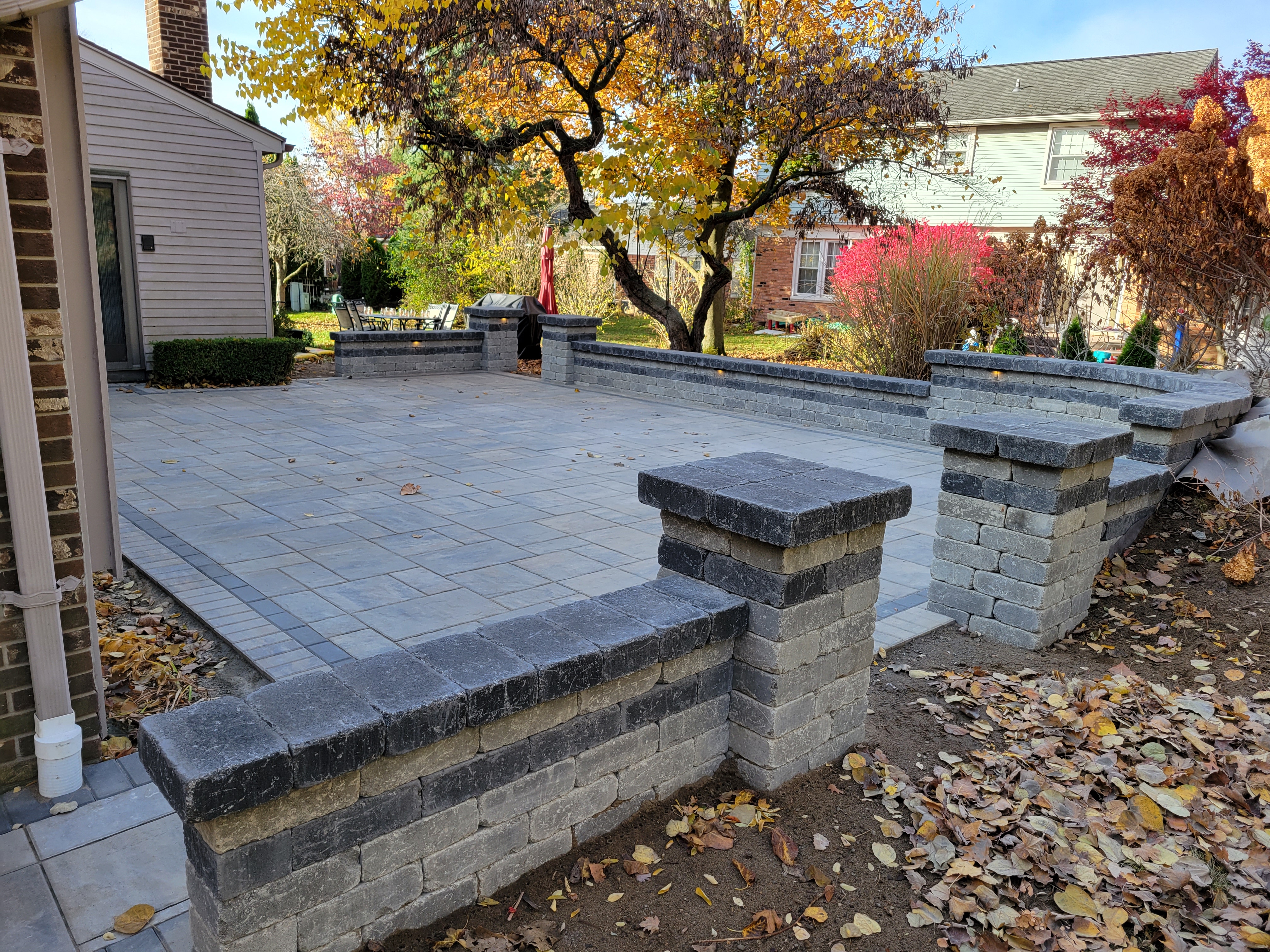 Beautiful brick paver patio installation in Northville, MI